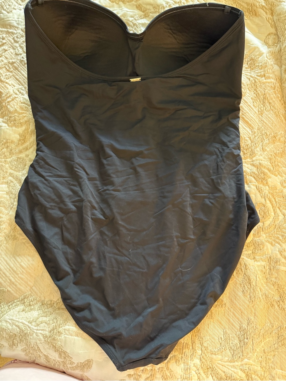 Anne Cole Black Strapless Bandeau Ruched One-Piece - Picture 6 of 9